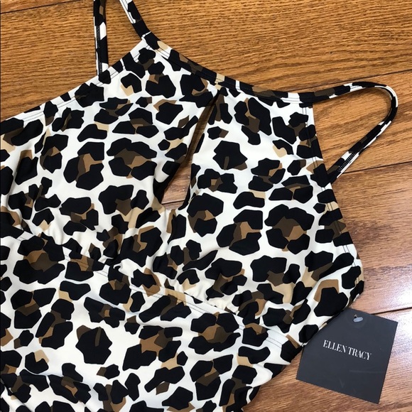 ellen tracy leopard swimsuit
